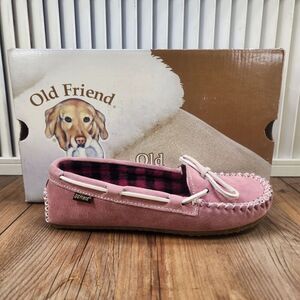 Old Friend Buckeye Pink Moccasin Slippers Child Sz 3 Fleece Lined Moc Toe 568100